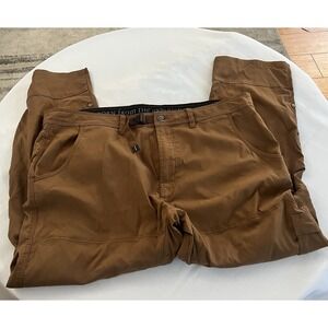 NEW PrAna Men's  Zion Stretch Relaxed Fit Pants Belted Red Cargo Snap Cuff 42/30